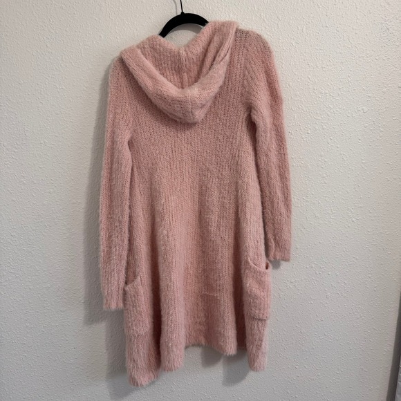 Bella Du Jour Woman's XS Pink Hooded Knitted Cardigan Pockets Cozy Soft - Picture 2 of 5
